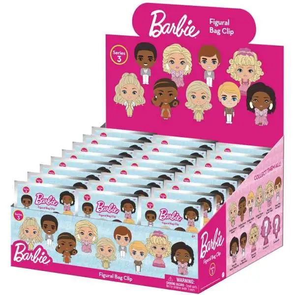 3D Figural Foam Bag Clip Barbie Series 3 Mystery Box [24 Packs]