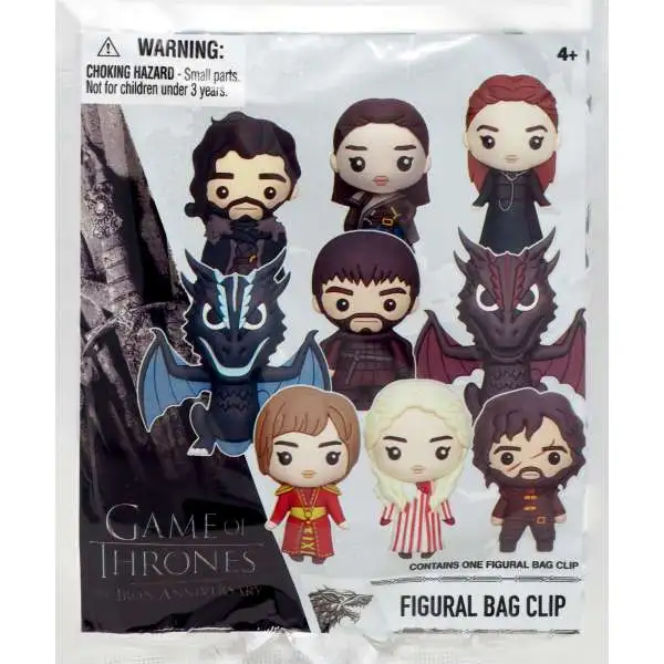 Game of Thrones 3D Figural Bag Clip Iron Anniversary Mystery Pack [1 RANDOM Figure]