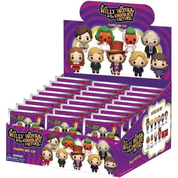 3D Figural Bag Clip Willy Wonka & The Chocolate Factory Mystery Box [24 Packs]