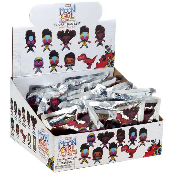 Marvel 3D Figural Foam Bag Clip Moon Girl & Devil Dinosaur Mystery Box [24 Packs]