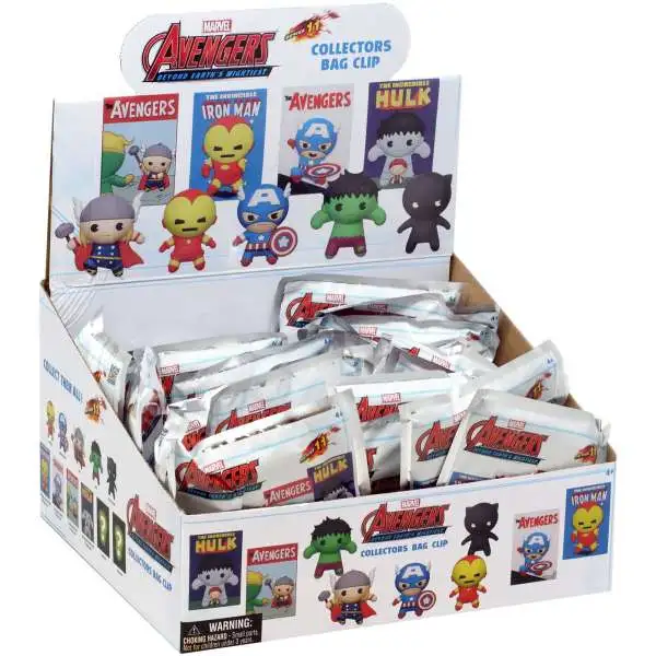 Marvel 3D Figural Foam Bag Clip Series 11 Avengers Beyond Earth's Mightiest Mystery Box [24 Packs]