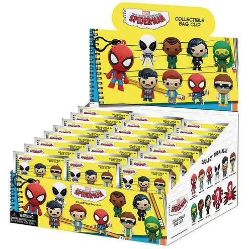 Marvel 3D Figural Foam Bag Clip Your Friendly Neighborhood Spider-Man Series 1 Mystery Box [24 Packs]