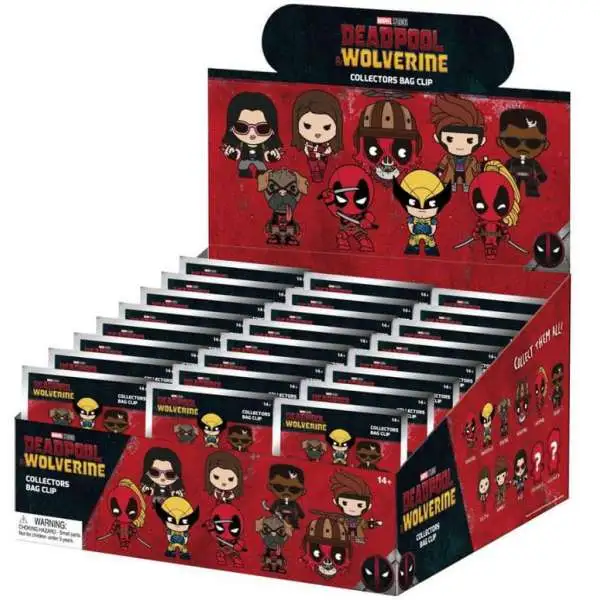 Marvel 3D Figural Foam Bag Clip Deadpool & Wolverine Series 1 Mystery Box [24 Packs]