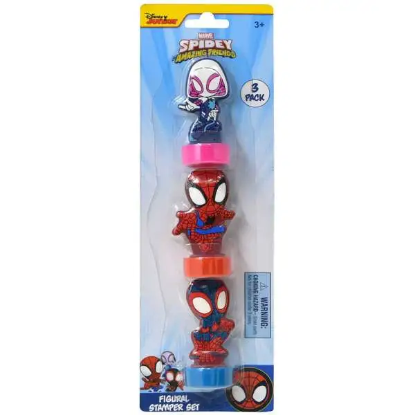 Marvel Spidey & His Amazing Friends Spidey, Miles & Ghost-Spider 9-Inch Stamper 3-Pack