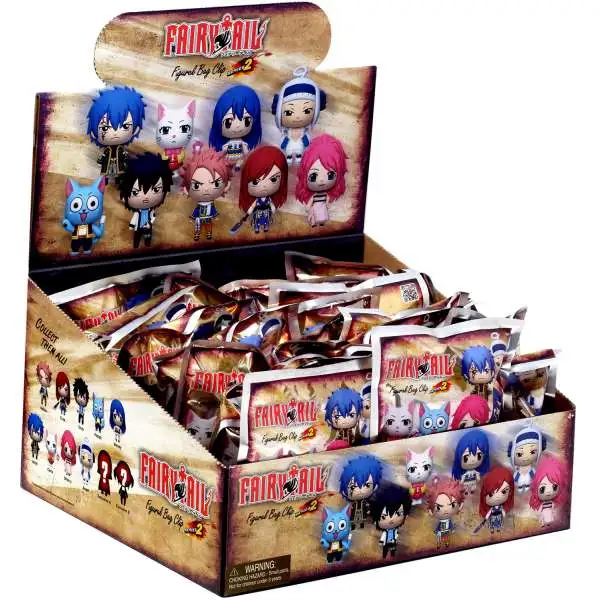 3D Figural Bag Clip Fairy Tail Series 2 Mystery Box [24 Packs]