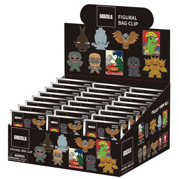 3D Figural Foam Bag Clip Godzilla Classic Series 7 Classic Series 7 Mystery Box [24 Packs]