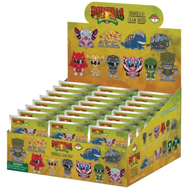 3D Figural Foam Bag Clip Godzilla x Power Rangers Series 1 Mystery Box [24 Packs]