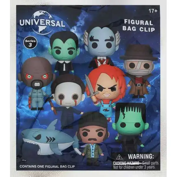 3D Figural Foam Bag Clip Universal Vault Horror Series 3 Mystery Pack [1 RANDOM Figure]