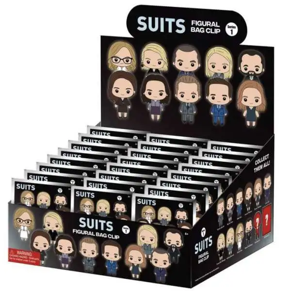 Suits 3D Figural Bag Clip Suits Series 1 Mystery Box 24 Packs