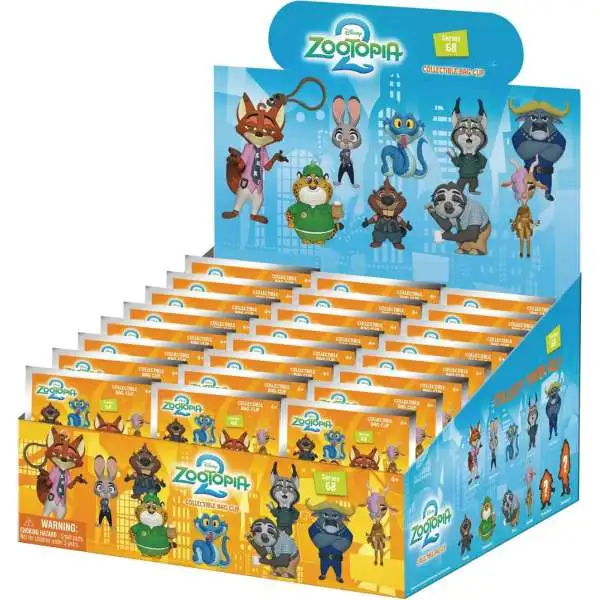 Disney 3D Figural Bag Clip Zootopia Series 2 Mystery Box [24 Packs]