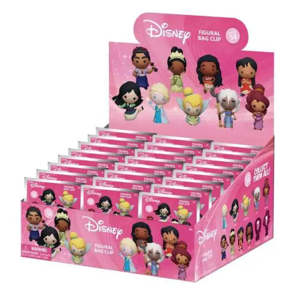Disney 3D Figural Foam Bag Clip Girl Power Series 57 2-Inch Mystery Box [24 Packs]