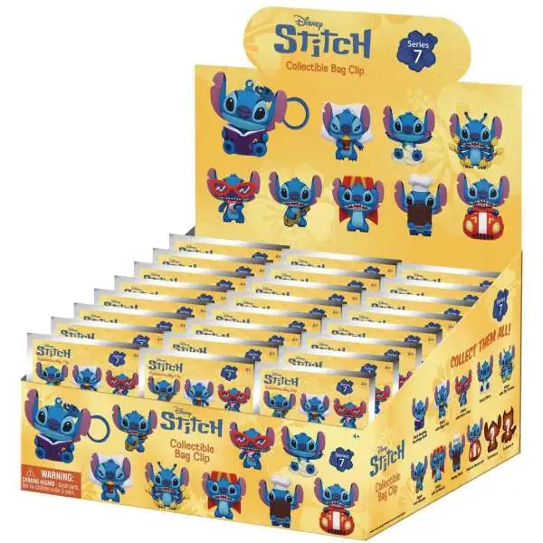 Disney 3D Figural Keyring Lilo & Stitch Series 7 2-Inch Mystery Box [24 Packs]