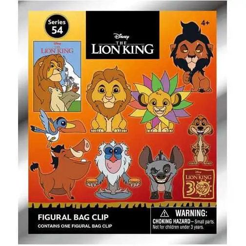 3D Figural Foam Bag Clip Disney Series 54 Lion King 30th Anniversary Mystery Pack [1 RANDOM Figure]