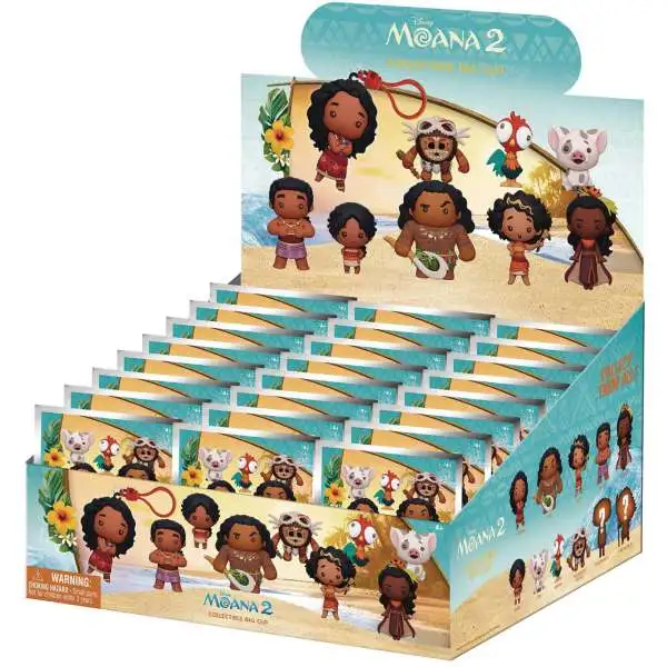 Disney 3D Figural Foam Bag Clip Moana 2 Series 1 Mystery Box [24 Packs]