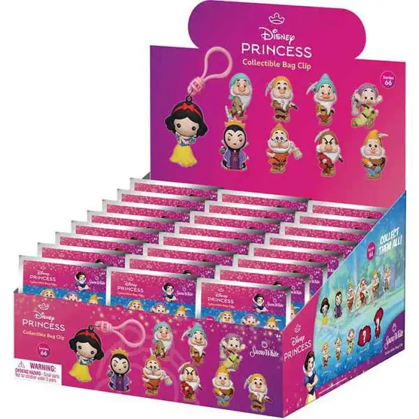 Disney 3D Figural Bag Clip Snow White Series 1 Mystery Box [24 Packs]