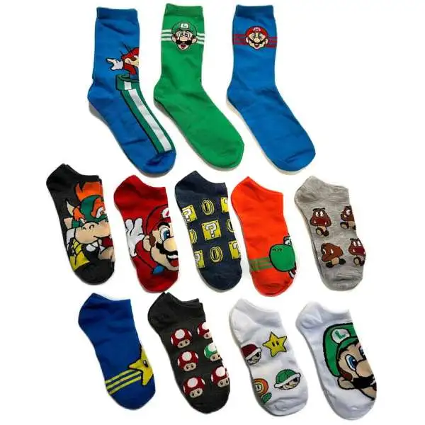 12 Days of Socks Super Mario 12-Pack