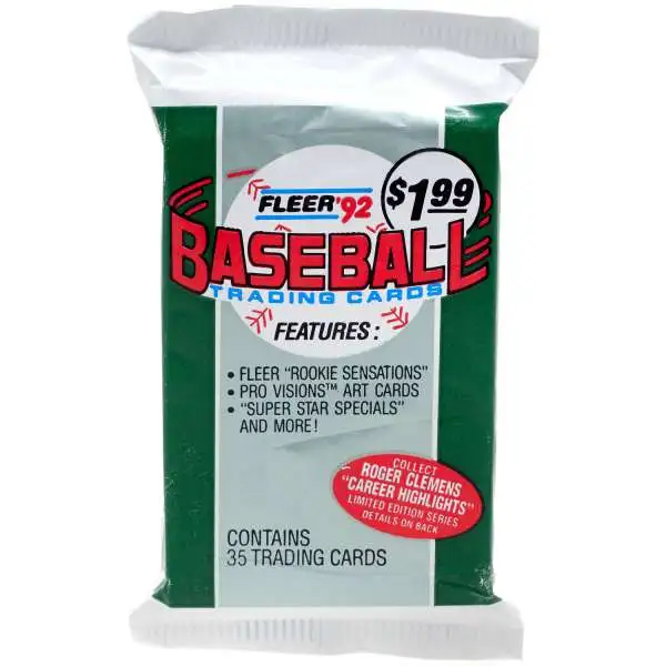 MLB Fleer 1992 Baseball Trading Card JUMBO Pack [35 Cards]