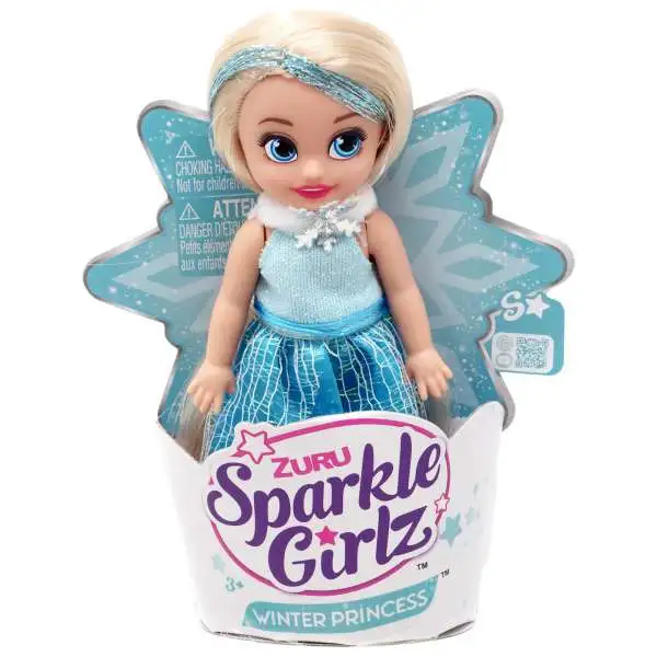 Sparkle Girlz Winter Princess Cupcake Blonde with Teal Dress Mini Doll