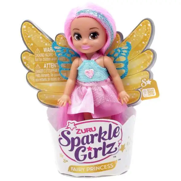 Sparkle Girlz Fairy Cupcake Light Pink Hair with Pink & Teal Dress Mini Doll