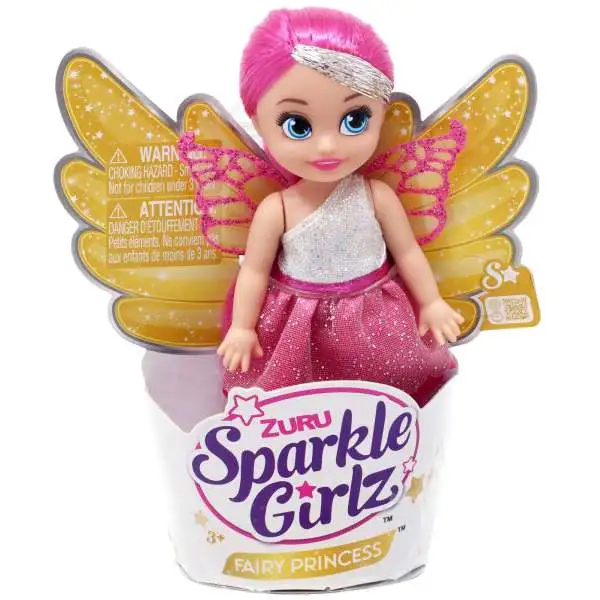 Sparkle Girlz Fairy Cupcake Pink Hair with Pink Dress Mini Doll