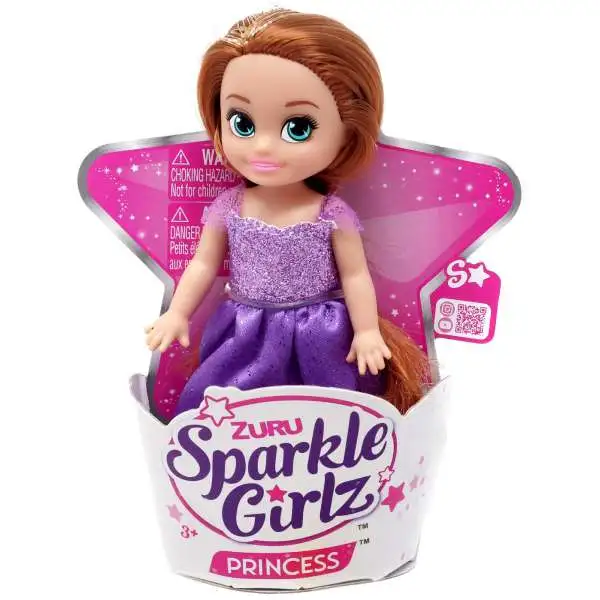 Sparkle Girlz Princess Cupcake Red Hair with Purple Dress Mini Doll