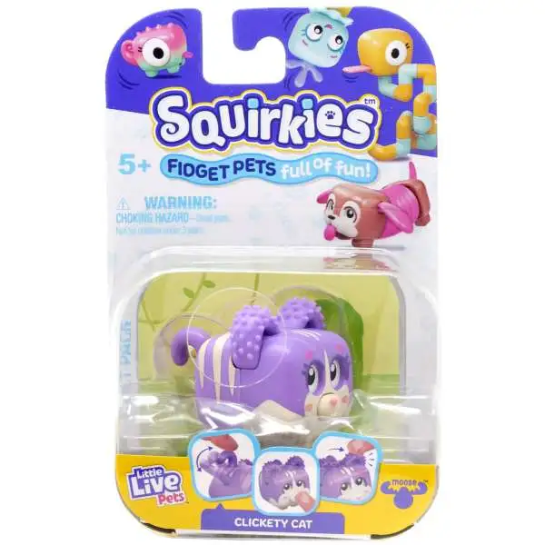 Little Live Pets Squirkies Clickety Cat Figure [Purple]