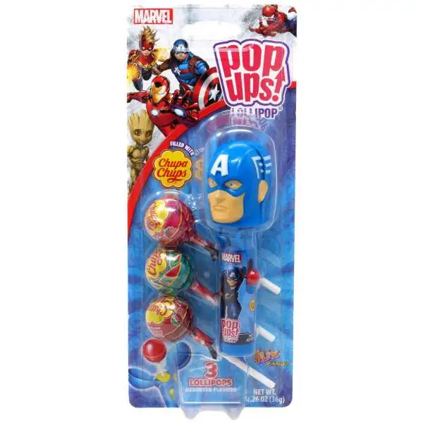 Marvel Pop Ups! Chupa Chups Captain America Lollipop [Includes 3 Lollipops!]