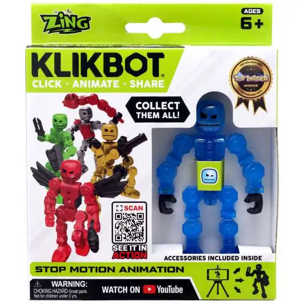 Stikbot Klikbot Blue 3-Inch Figure [Translucent]