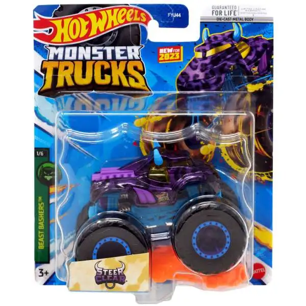 Hot Wheels Monster Trucks Beast Bashers Steer Clear Diecast Car #1/6
