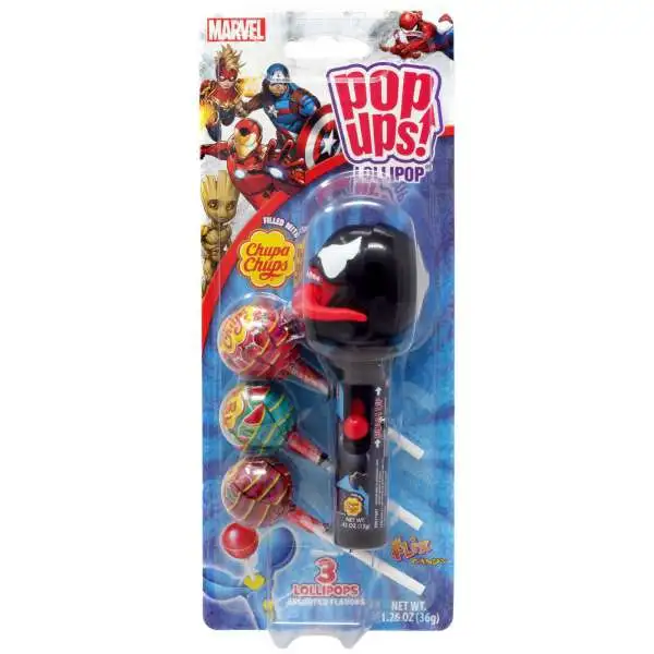 Marvel Pop Ups! Chupa Chups Venom Lollipop [Includes 3 Lollipops!]