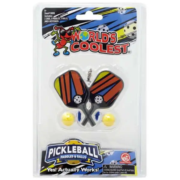 World's Smallest Pickleball Orange, Yellow & Blue