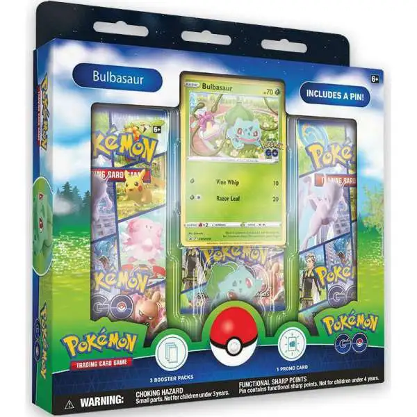 Pokemon GO Bulbasaur Pin Collection Box [3 Booster Packs, 1 Promo Card & Pin]