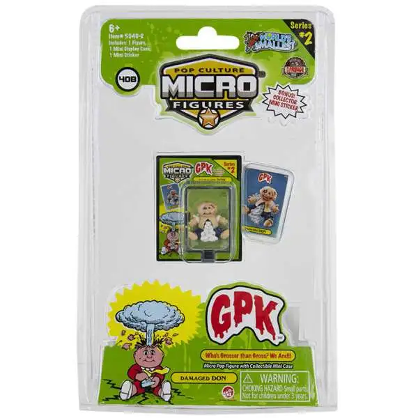 World's Smallest Garbage Pail Kids GPK Series 2 Damaged Don Micro Figure