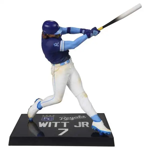 McFarlane Toys MLB Kansas City Royals Sports Picks Baseball Bobby Witt Jr. 7-Inch Posed Figure [Dark Blue Jersey, Chase Version]