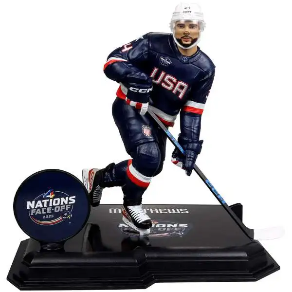 McFarlane Toys NHL Toronto Maple Leafs Sports Hockey 4 Nations Face-Off Auston Matthews Action Figure [Team USA ]