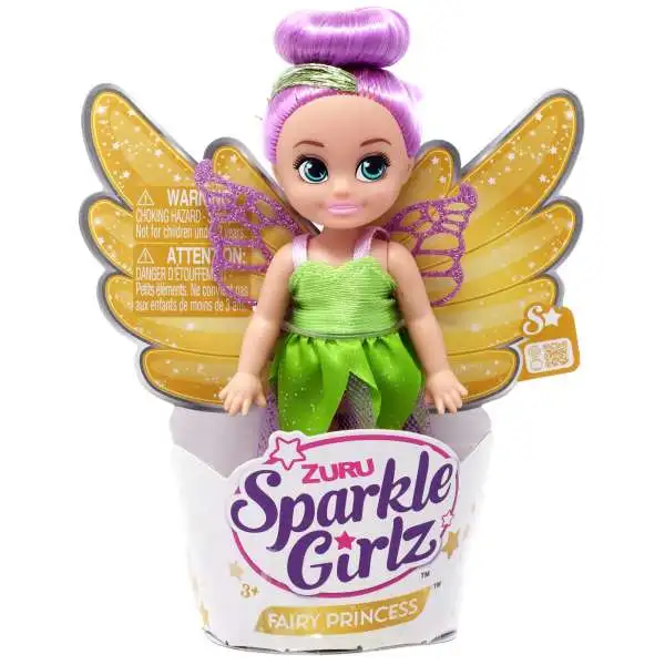 Sparkle Girlz Fairy Cupcake Pink Hair with Green Dress Mini Doll