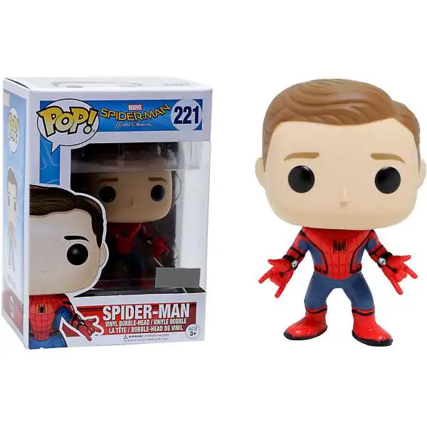 Funko Spider-Man: Homecoming POP! Marvel Spider-Man Exclusive Vinyl Bobble Head #221 [Unmasked, Regular Suit]