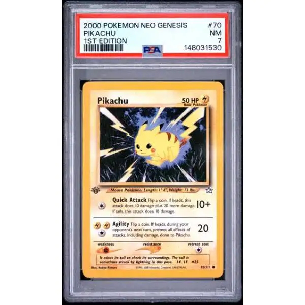 Pokemon Neo Genesis Common Pikachu #70 [1st Edition] [PSA 7]