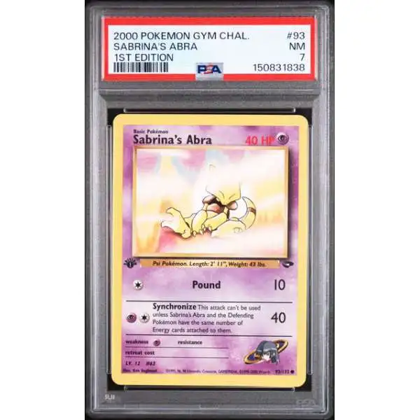 first edition abra pokemon card - Team Rocket 1st Retreat Cost Pokemon Gym Challenge Common Sabrina's