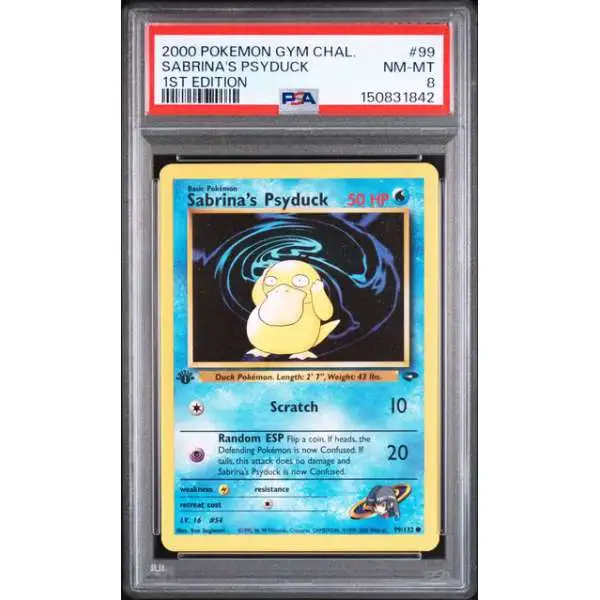 pokemon card sabrina Gym Heroes Sabrina's Slowpoke #95/132 first edition  Promo Card Type Gym Leader Sabrina's Alakazam Is