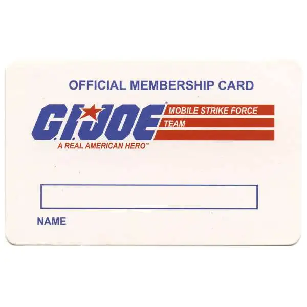 Funko GI Joe Membership Card