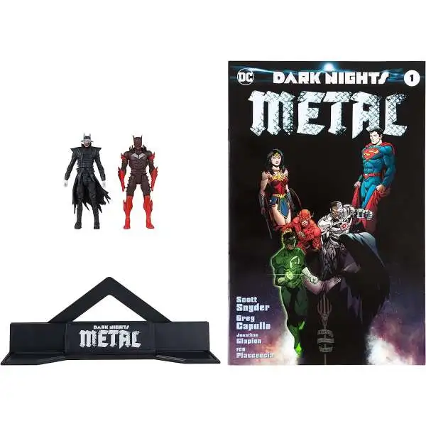 McFarlane Toys DC Page Punchers Batman Who Laughs & Red Death Action Figure 2-Pack & Comic Book [Dark Knights Metal #1]