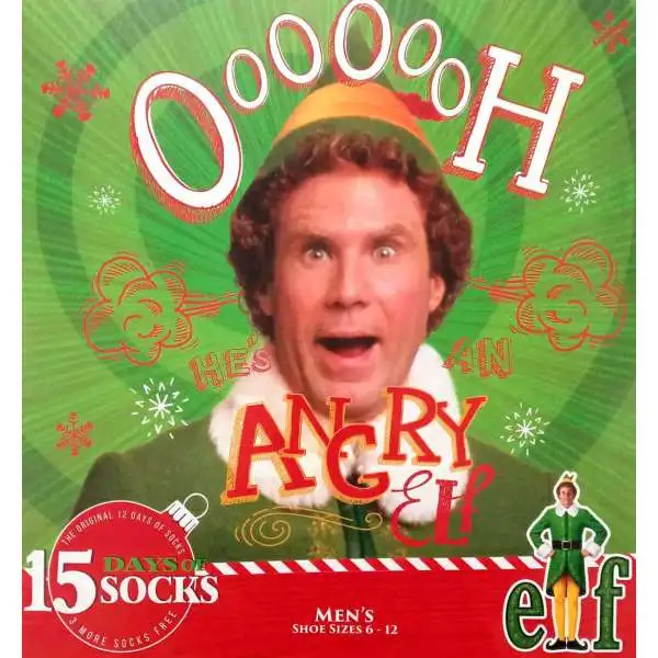 15 Days of Socks Mens Elf 15-Pack [Shoe Size: 6 -12]