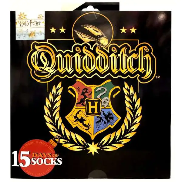 15 Days of Socks Harry Potter Mens Quidditch 15-Pack [Mens Shoe Size: 6 - 12]