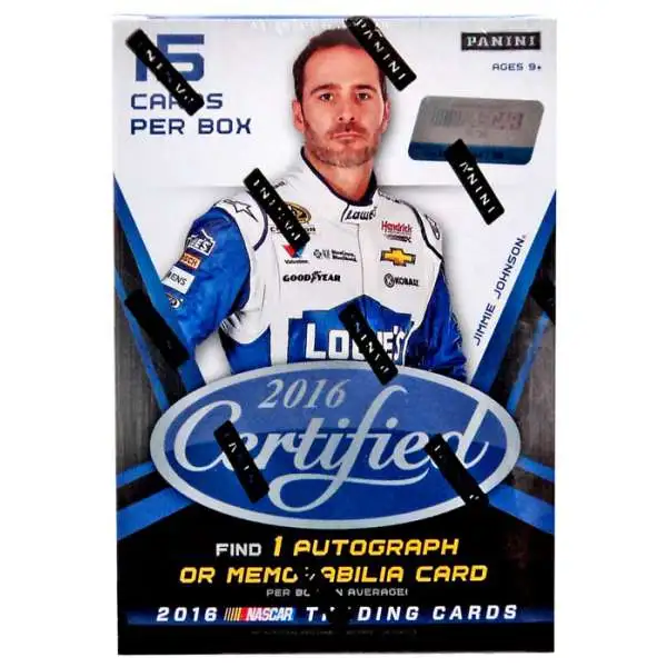 NASCAR Panini 2016 Certified Racing Trading Card BLASTER Box [3 Packs, 1 Autograph OR Memorabilia Card]