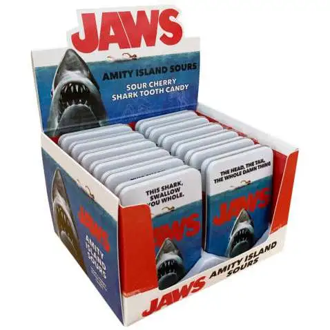 Jaws Amity Island Sours Candy Tin Box [12 Tins]