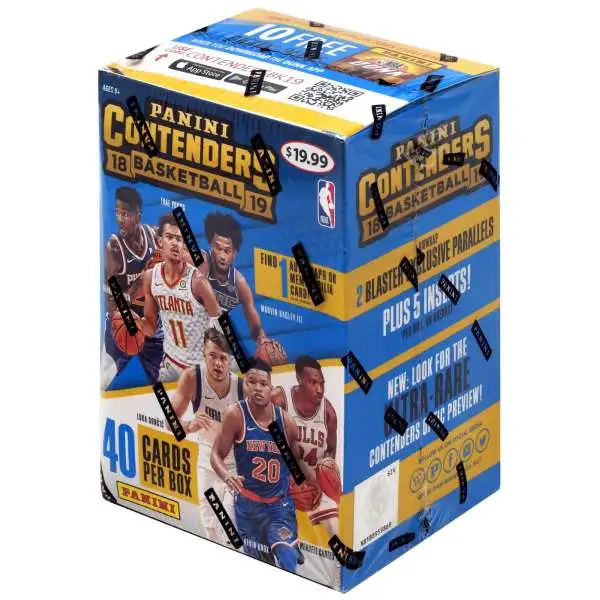 NBA Panini 2018-19 Contenders Basketball Trading Card BLASTER Box [5 Packs, 1 Autograph OR Memorabilia Card]