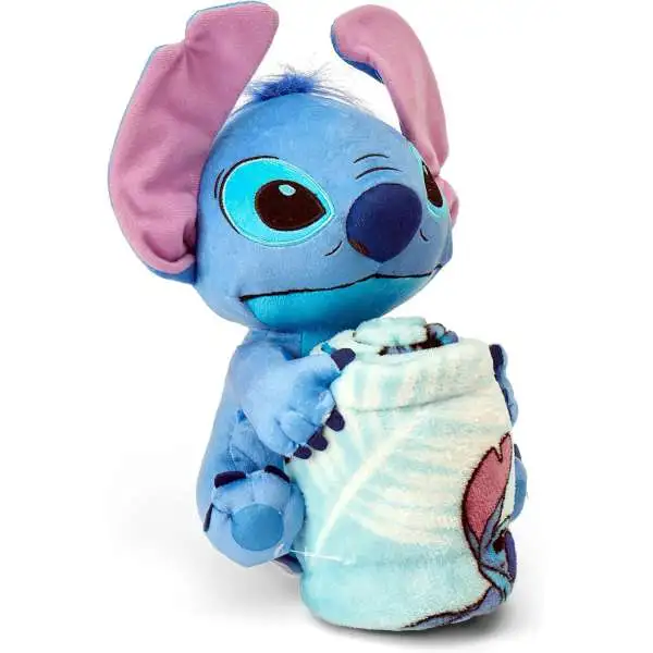 Disney Lilo & Stitch Stitch 12-Inch Plush & Fleece Throw Blanket Set [Classic Palms]