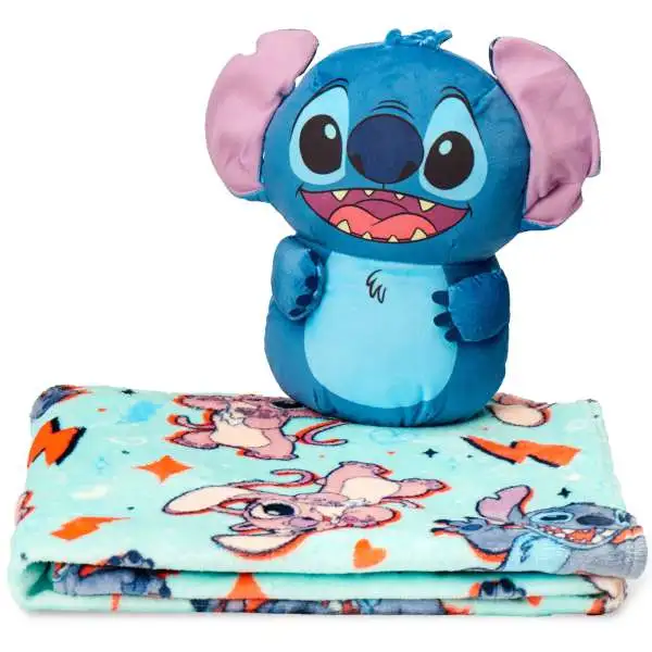 Disney Lilo & Stitch Stitch 11-Inch Plush & Fleece Throw Blanket Set [Squeezy Stitch]