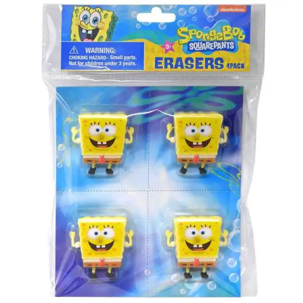 Spongebob Squarepants Erasers 4-Pack